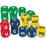 LER 0589 - This set of phonics cubes makes learning to read fun! Set of 18 includes lowercase alphabet cubes (2 red vowel and 4 blue consonant), yellow word families cubes (3 each of two- and three-letter word families) and green blends cubes (4 beginning blends and 2 ending blends). Quiet, safe and easy to grasp and toss.